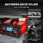Yinleader 30A Battery Charger 12V/24V Lead Acid Smart Battery Charger with 12V LiFePO4 Trickle Charging