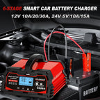 Yinleader 30A Battery Charger 12V/24V Lead Acid Smart Battery Charger with 12V LiFePO4 Trickle Charging