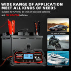Yinleader 30A Battery Charger 12V/24V Lead Acid Smart Battery Charger with 12V LiFePO4 Trickle Charging