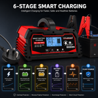 Yinleader 20A Smart Car Battery Charger 12V/24V Intelligent Trickle Charger & Maintainer with LCD Display