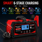 Yinleader 25A Car Battery Charger 12V/24V Intelligent Smart Trickle Charger with LCD Display