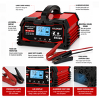 Yinleader 30A Battery Charger 12V/24V Lead Acid Smart Battery Charger with 12V LiFePO4 Trickle Charging